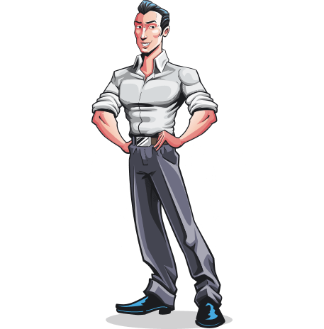 Comic Book Style Man Character Animator Puppet